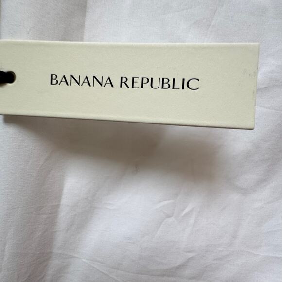 NWT BANANA REPUBLIC Reversible Cotton Poplin Cowl-neck Tie-waist Top White - Picture 8 of 10